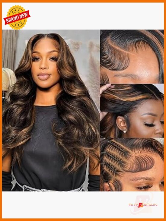 Ombre Lace Front Wig Human Hair Body Wave Pre Plucked 13x4 200 Density 20 Inch main image 5